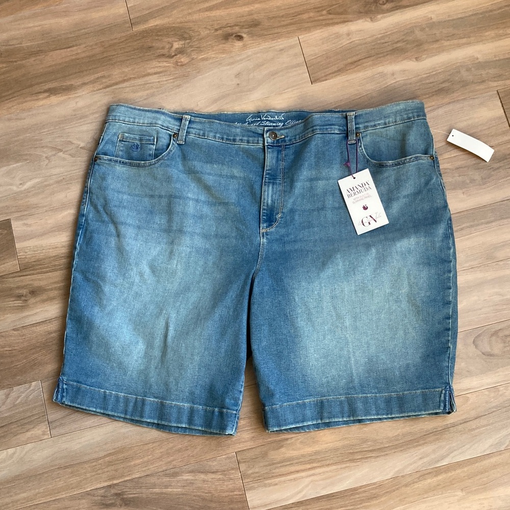 Gloria Vanderbilt Amanda Bermuda jean short flawless stretch classic rise 24W - Picture 10 of 16